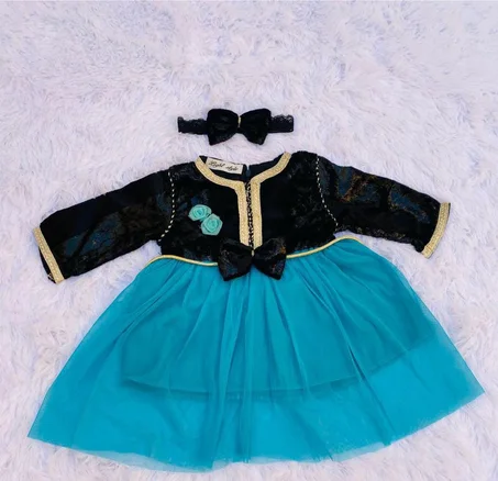 فستان قفطان فاخر للبنات الصغيرات 👑 – أناقة مغربية بثقة وجودة عالية ✨العمر بين 0 إلى 6 شهور