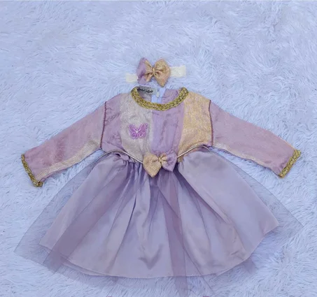 فستان قفطان مطرز للرضيعات – إطلالة ساحرة 6 mois