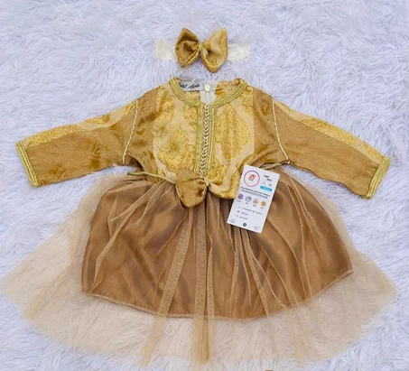 قفطان مطرز للبنات الرضع – ستايل تقليدي راقي أسبوعين