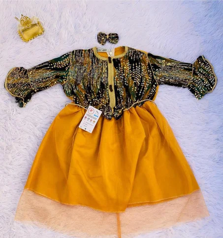 فستان احتفالي فاخر 2-3 سنوات 👗👑 – مثالي للأعراس والأعياد 🎉