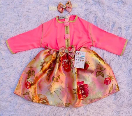 🌸👗 فستان أنيق للبيبي 9-12 شهر 👶👑