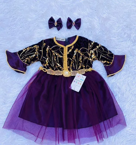 8. قفطان مغربي فاخر 6–9 شهور – اختيار مثالي للأعياد والأعراس 🎉🌸