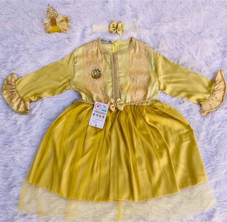 فستان قفطان راقي للبنات 👑 – جودة عالية وراحة مثالية 👶💖