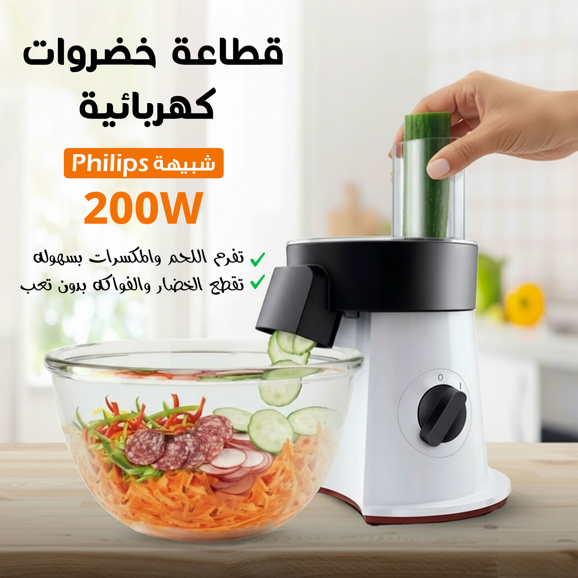 قطاعة خضروات كهربائية  200 واط شبيه Philips