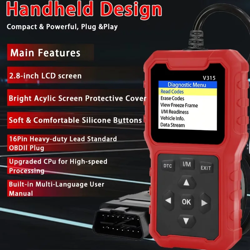 2025 OBD2 Car Diagnostic Scanner – USB Powered Code Reader