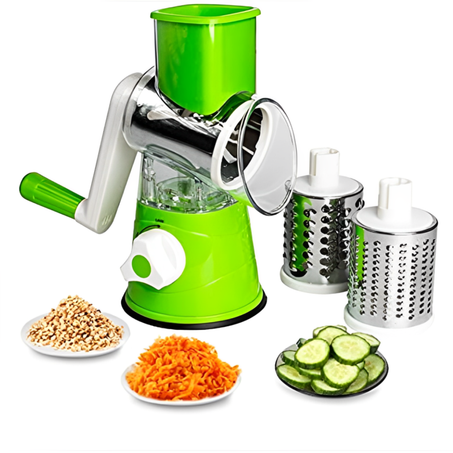 القوة الثلاثية: قطاعة الخضر اليدوية الساحرة مع ثلاث شفرات كبيرة