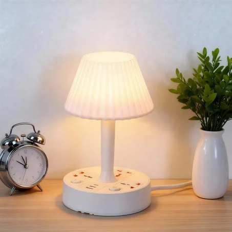 Lampe avec ports de charge  USB et prises