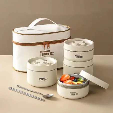 Lunch Box INOX PACK 4 pièces  + Sac Isotherme & Cuillère