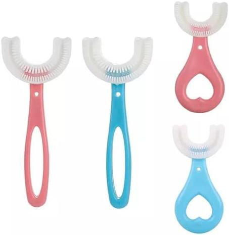 فرشاة أسنان على شكل حرف U للأطفال بزاوية 360 درجة