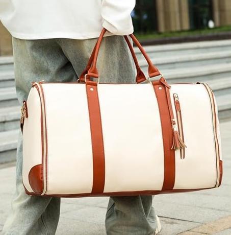 حقيبة سفر أنيقة قابلة للطي للجنسين مصنوعة من الجلد الصناعي المقاوم للماء