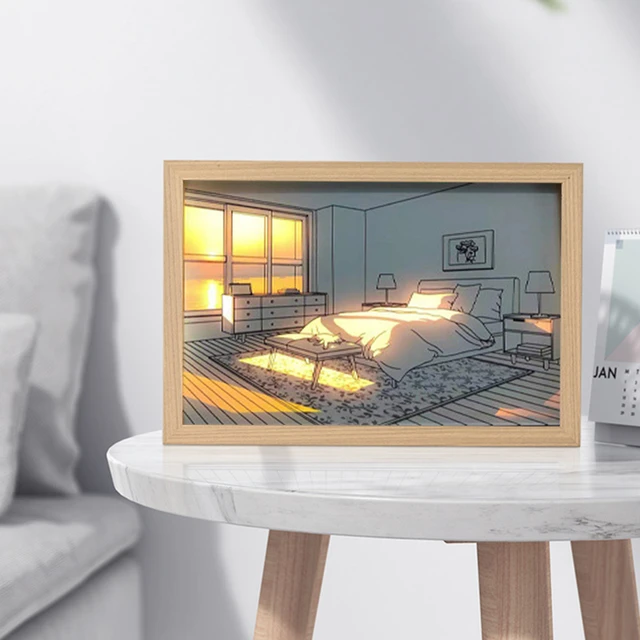 Cadre veilleuse lumineux dessin 3D