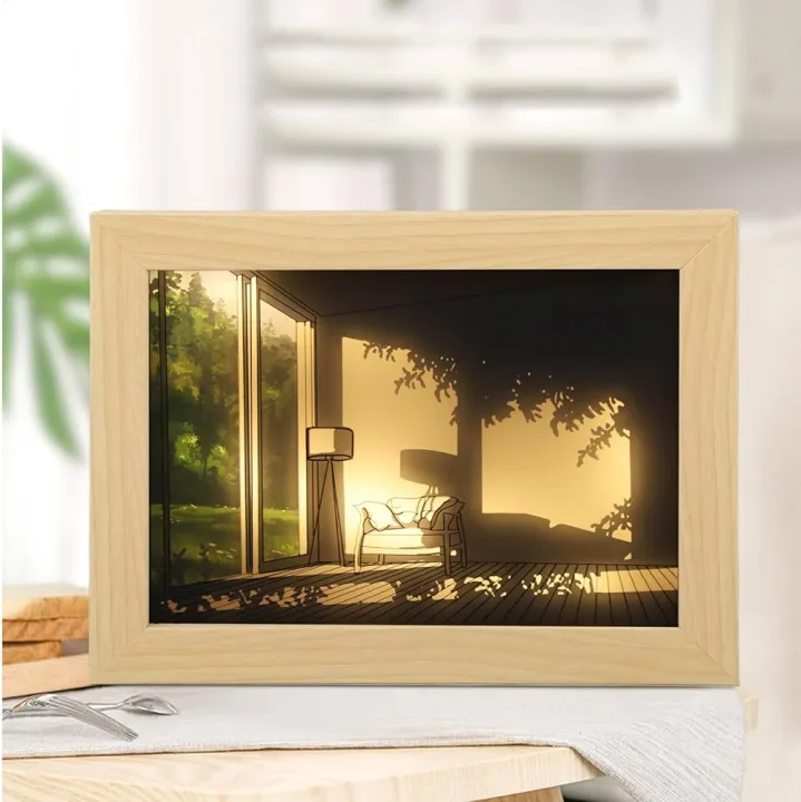 Cadre veilleuse lumineux dessin 3D