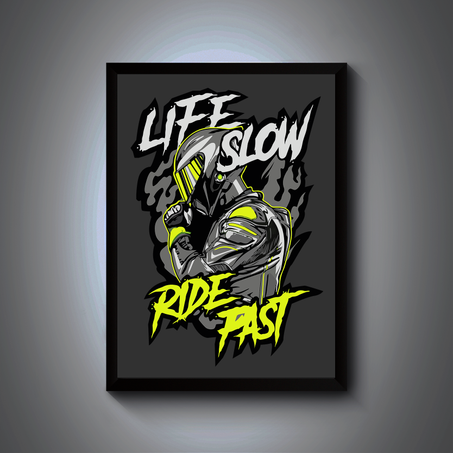 carde lumineux life slow ride fast