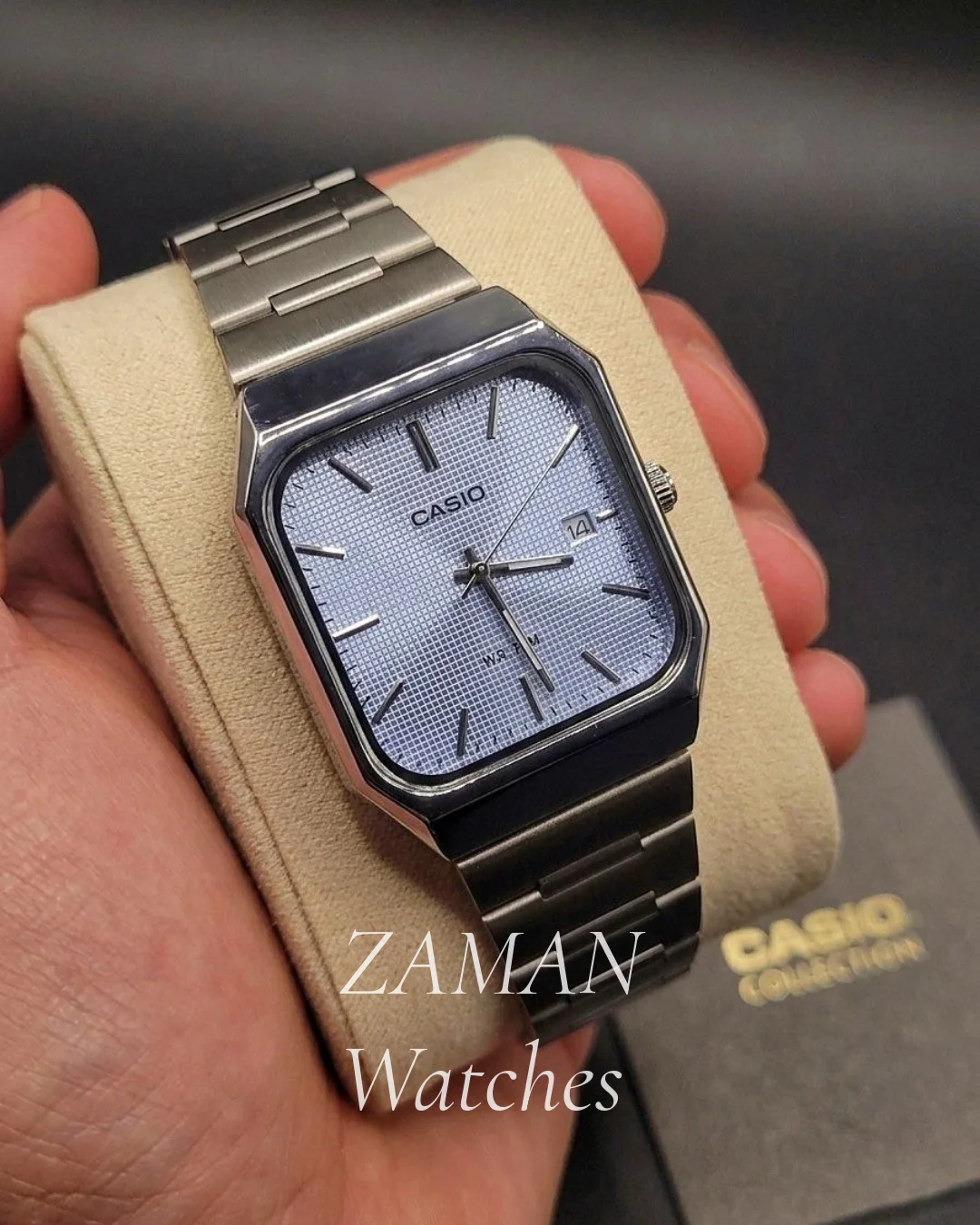 Casio Vintage Square – Bleu Glacier