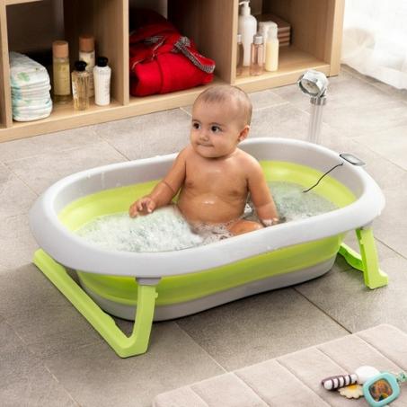 Baignoire pliable portable pour bébé en plastique et silicone | Babamama