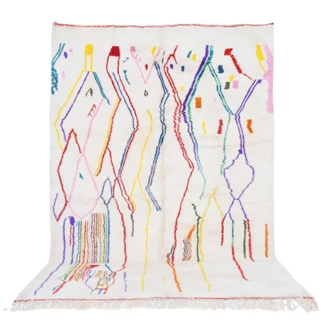 Colored stripes Azilal Wool Rug (ref: a34)