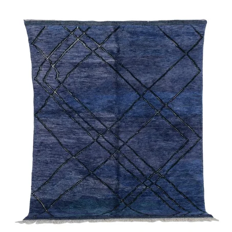 Midnight Blue Beni Ourain Rug (ref: b14)