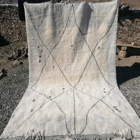 Authentic Gray Beni Mrir't Rug (ref: m131)