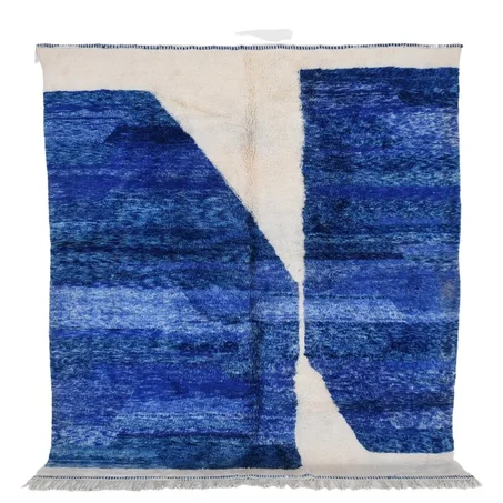 "Sapphire Split – Handwoven Beni Mrir't Rug (ref: m103)
