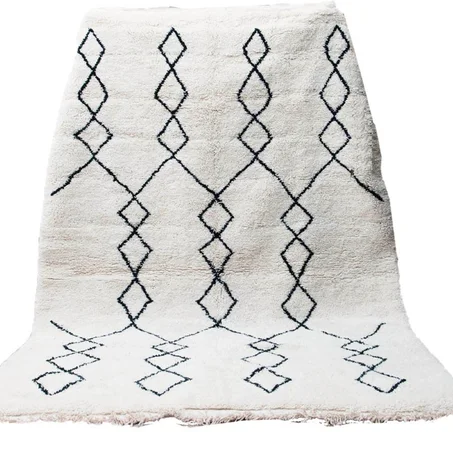 Authentic Beni Ourain Rug White and Black (ref: b03)