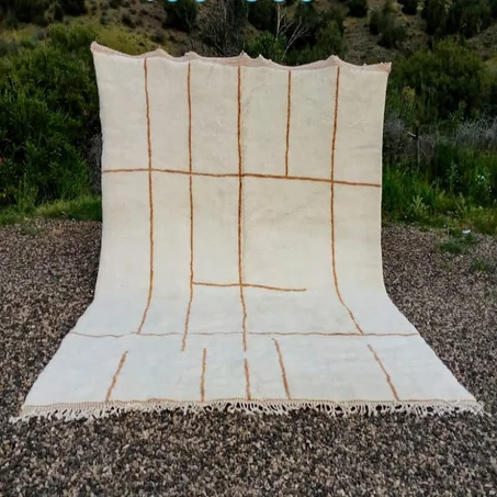 Ecru Ember-Beni Mrir't White Rug (ref: m012)