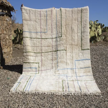 Prism Path- Beni Mrir't White Rug (ref: m014)