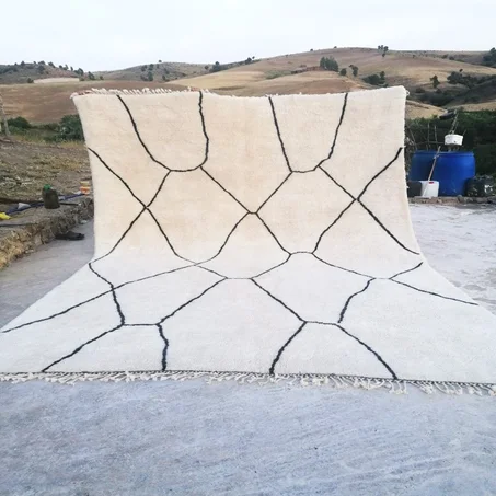 Modern Beni Ourain Rug Geometric Shapes(ref: b31)