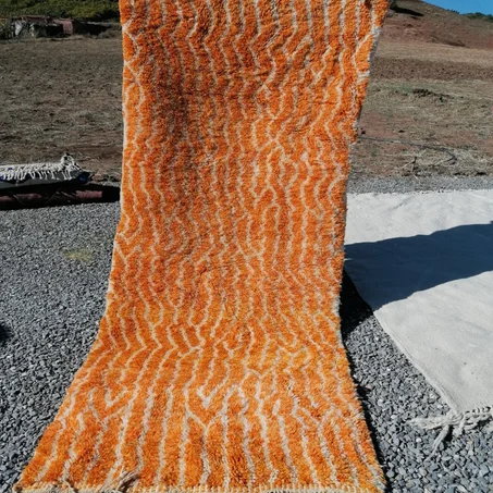 Striped Orange Runner Rug (ref: r03)
