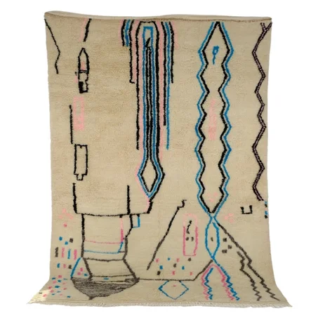 Azilal Rug with Colorful Lines (ref: a09)