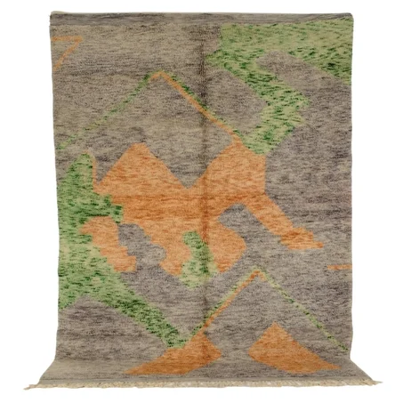 hand-made Beni Mrir't Rug with Orange & Green Yellow (ref: m109)