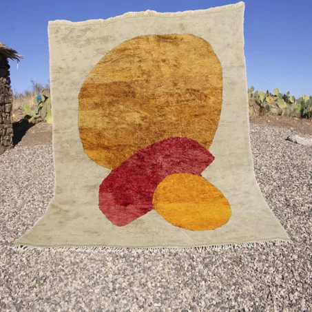 Terracotta & Jaune Moutarde Beni Mrir't Rug (ref: m011)