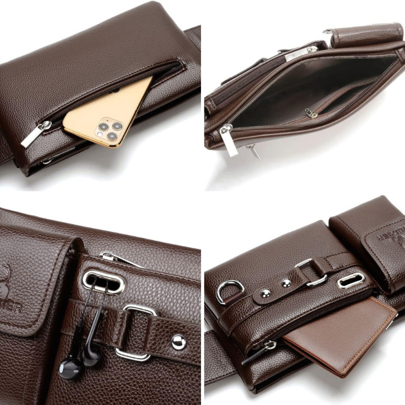 Sacoche en cuir multifonction – Homme