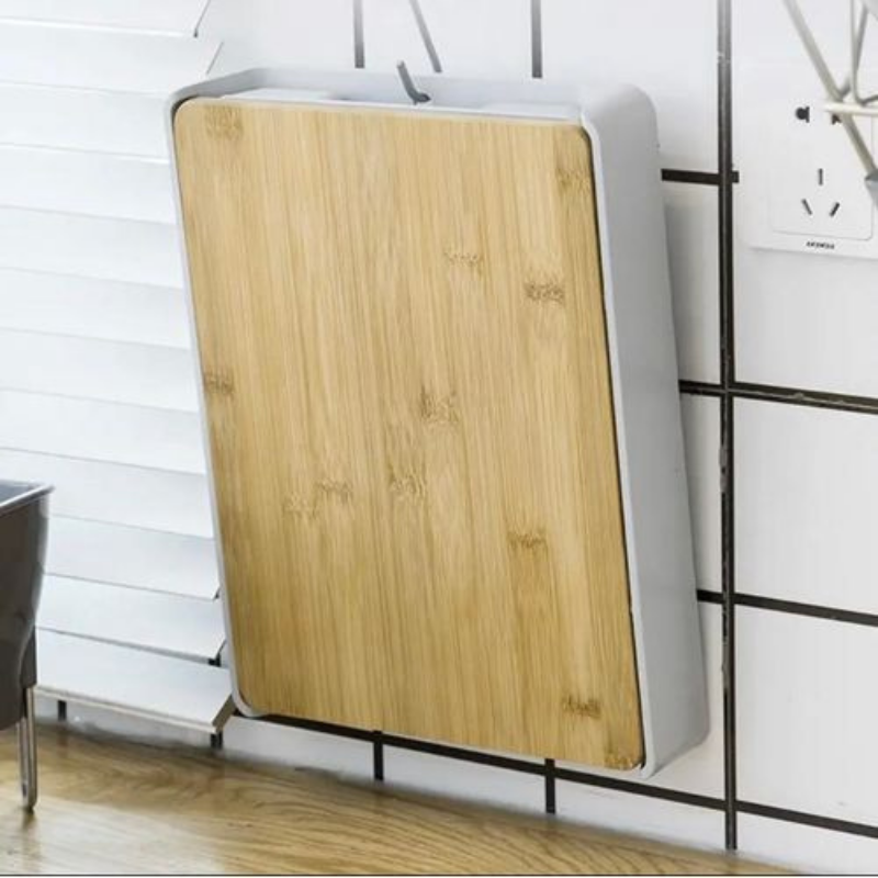 Planche à Découper en Bois avec Tiroir Pratique plastique alimentaire