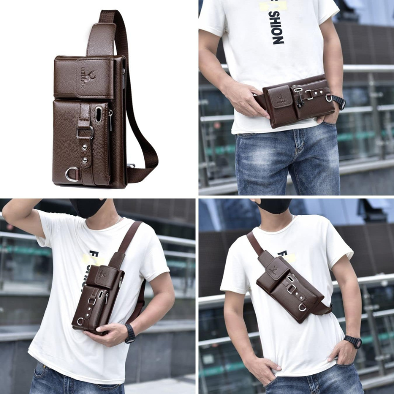 Sacoche en cuir multifonction – Homme