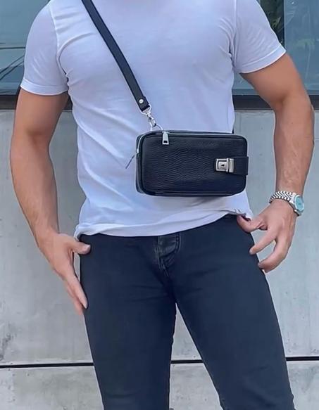 Pochette pour homme en cuir