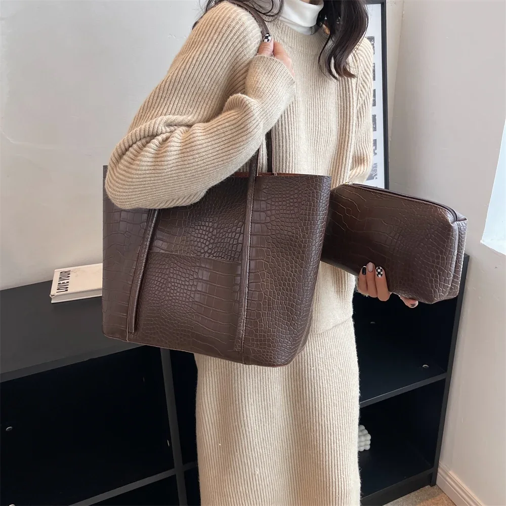 Ensemble de sacs à motif Crocodile pour femmes