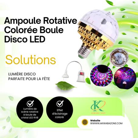 Ampoule Rotative Colorée Boule Disco LED