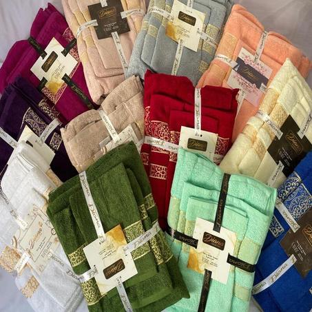 3 Serviettes de Bain en Coton de Luxe  --- مناشف حمام قطنية بجودة ممتازة
