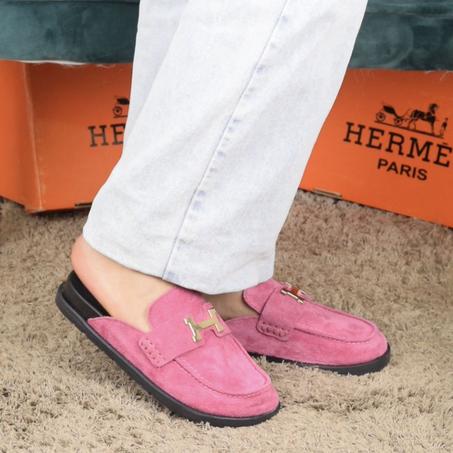 Sabot Daim Cuir Rose Fushia