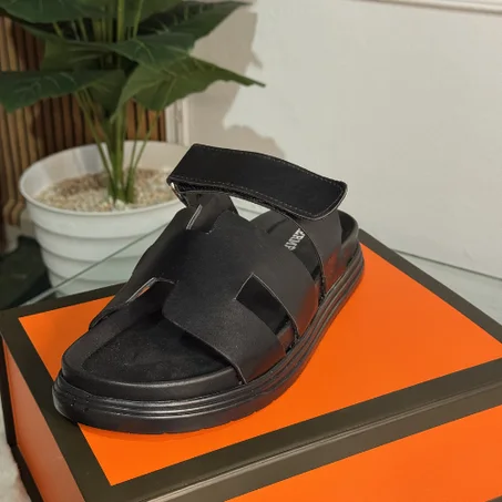 Mule HRMS Cuir Noir/Noir