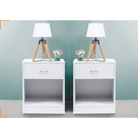 2 TABLES DE CHEVET BLANCHES