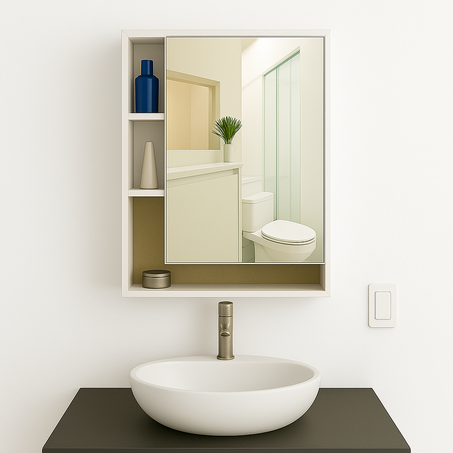 Meuble Salle De Bain Avec Niches Et Miroir Decoomid