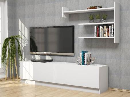 Meuble TV avec Portes, Étagères - pour Salon