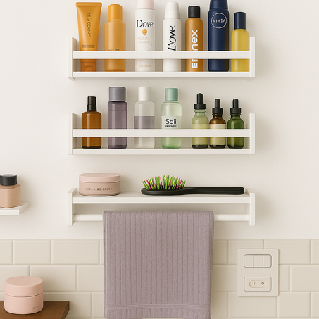 5 Etagères salle de bain pour les produits