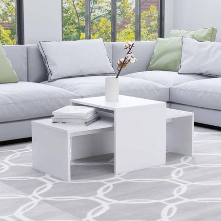 Decoomid Table Basse Set Blanc 100x48x40 cm