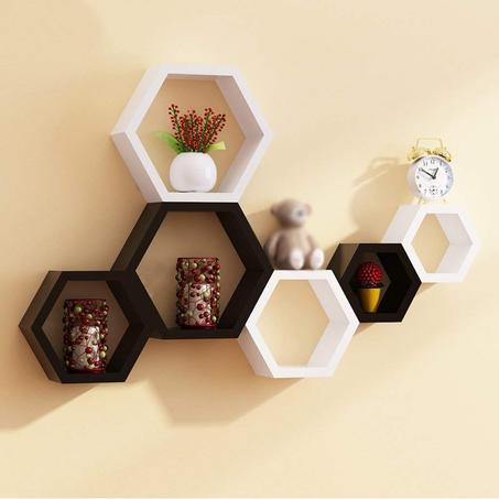 Lot 6 Etagères hexagonales