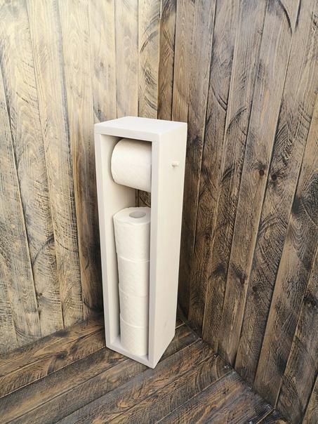 Support en bois fait main de papier de toilette