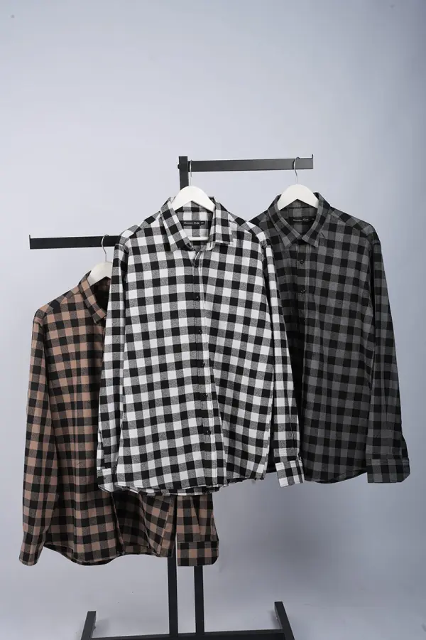 Pack de 3 Chemises Massimo Dutti En Flanelle À Carreaux À Manches Longues