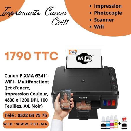 Ajouter à la liste d’envies Canon PIXMA G3411 Imprimante multifonction à réservoirs rechargeables 2315C025AA