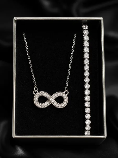 Pack Collier infini + gourmette ♾️ سنسلة لا نهاية + كورميط